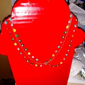 Handmade evil eye Choker princess semi bib Necklace.